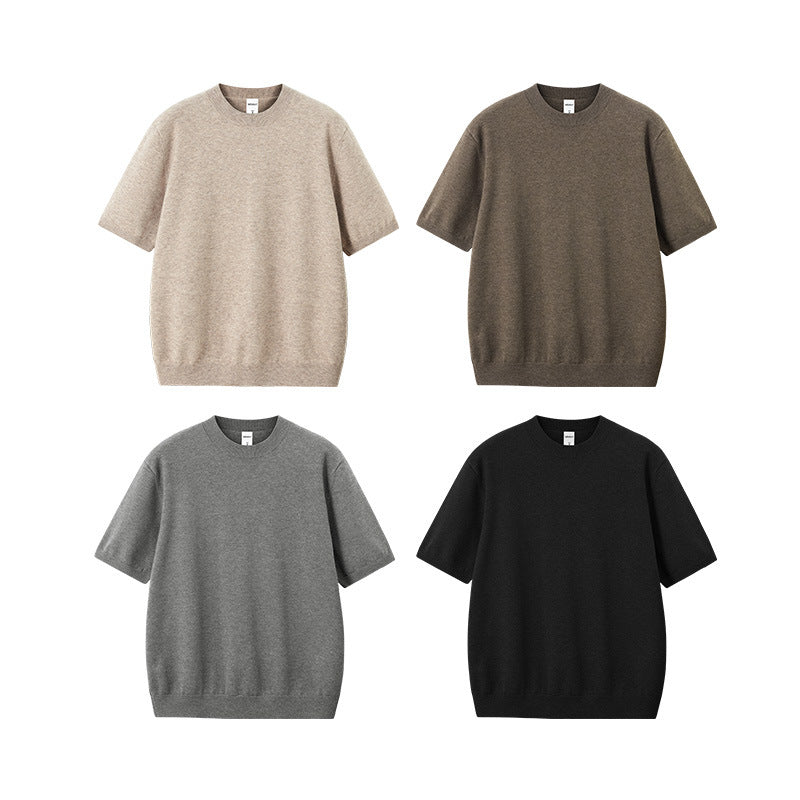 Inflation Loose Warm Knitted Round Neck Tee