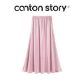 Cantonstory Square Neck Waist Sleeveless Suspender Vest Skirt Set