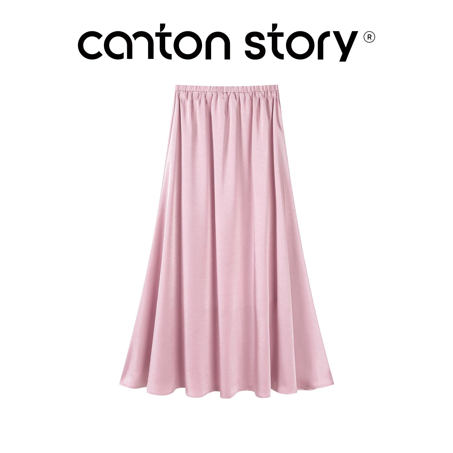 Cantonstory High Waist Drape Versatile and Thin Dress