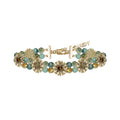 MASW Boho Beaded Natural Stone Daisy Bracelet