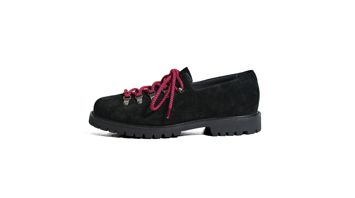 TERRAKOO Suede Lace-Up Round-Toe Derby