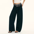 ARISEISM Black Label Low-Rise Wide-Leg Jeans