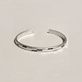 MEZZEM Silver Faceted Open Cuff Bangle