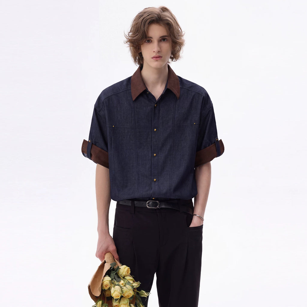 CHOR Patchwork Slim Fit Casual Shirt