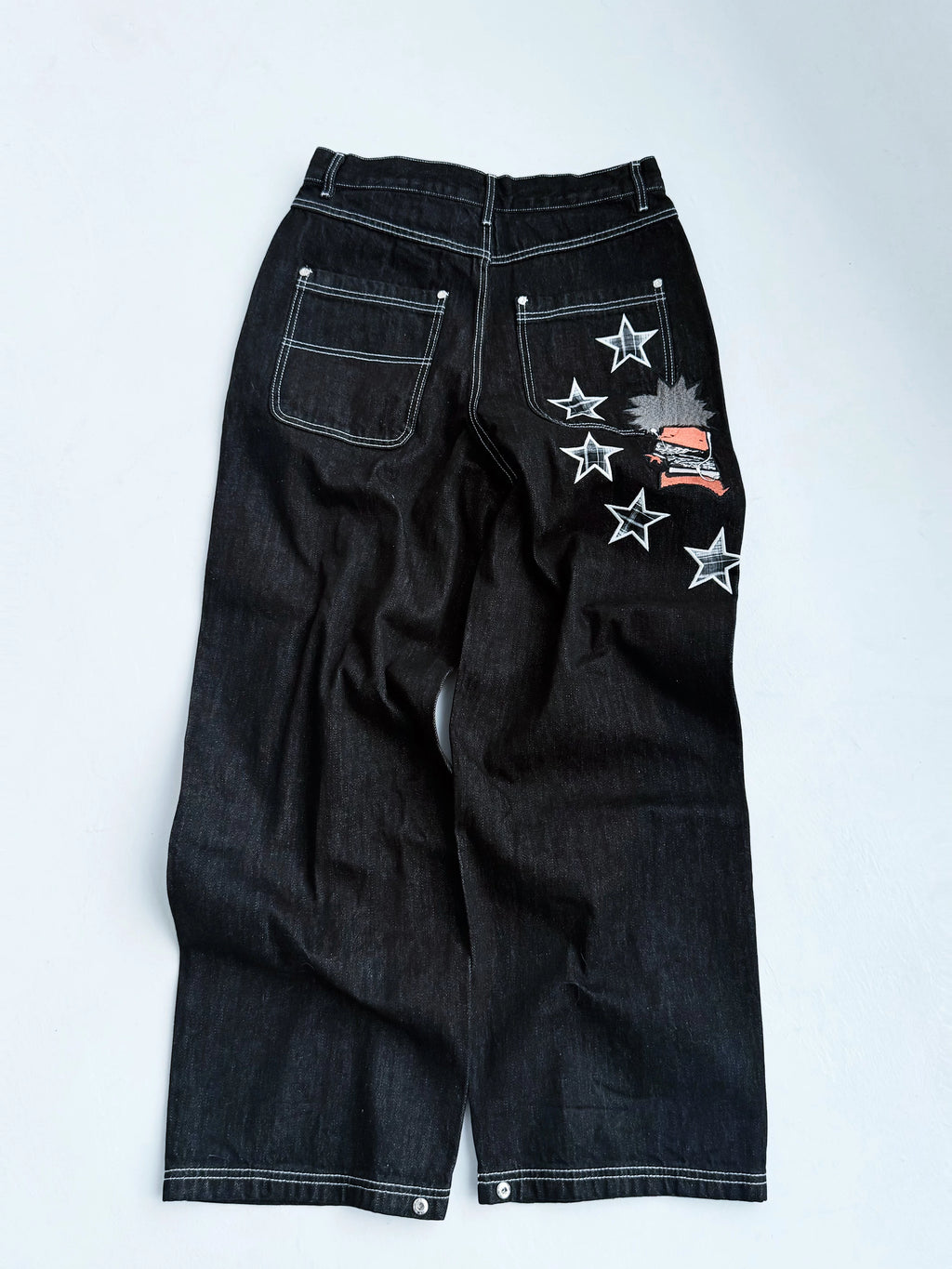 GameOne Star Denim Patchwork Straight-Leg Jeans