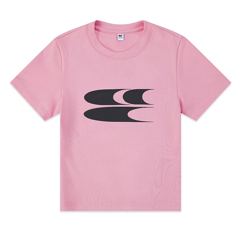 Crying Center Y2K Pink Cropped Fitted Tee