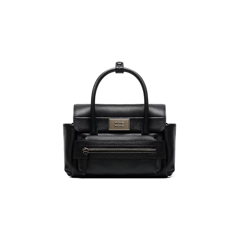 muva. Leather Zip-Top Square Crossbody Bag