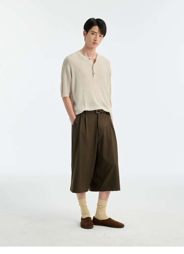 BUTTBILL Vintage Minimalist Knitted Tee