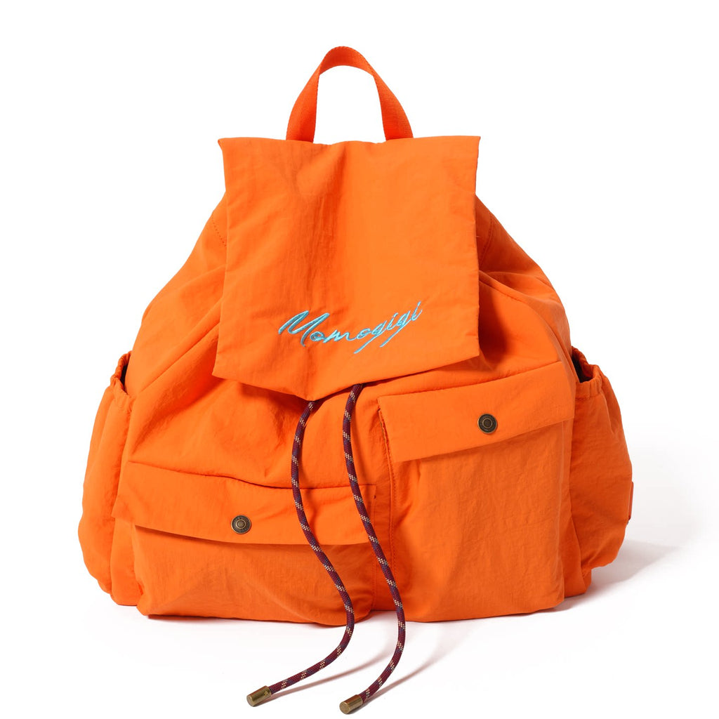 Momogigi Yellow Water-Resistant Nylon Flap-Top Backpack