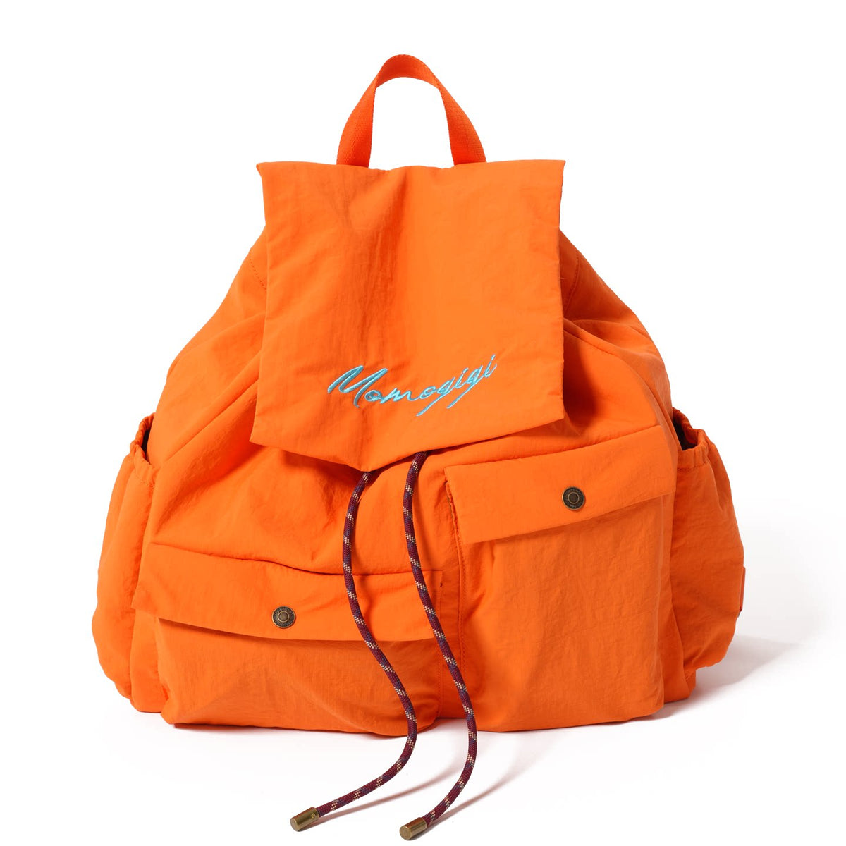 Momogigi Yellow Water-Resistant Nylon Flap-Top Backpack