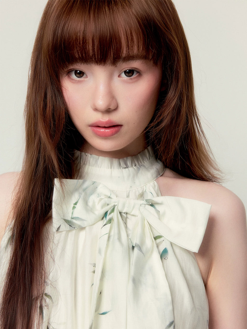 LOST FOREST Neck Bow Loose Dress