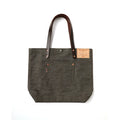 Mbbcar Khaki Green Selvedge Denim Leather-Trim Shoulder Bag