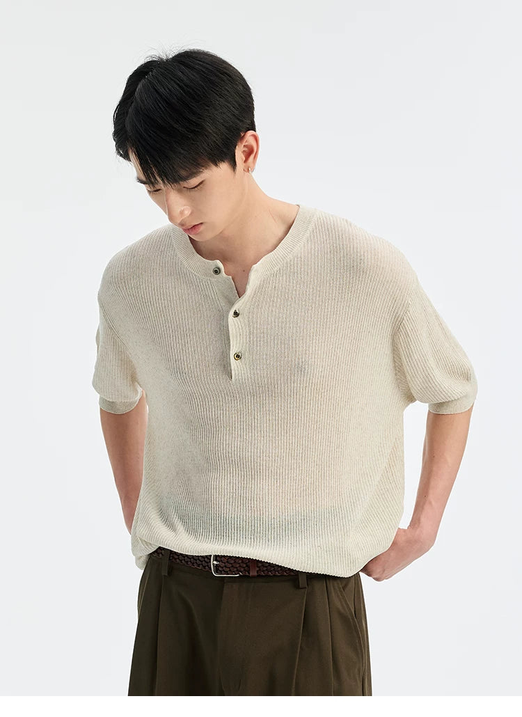 BUTTBILL Vintage Minimalist Knitted Tee