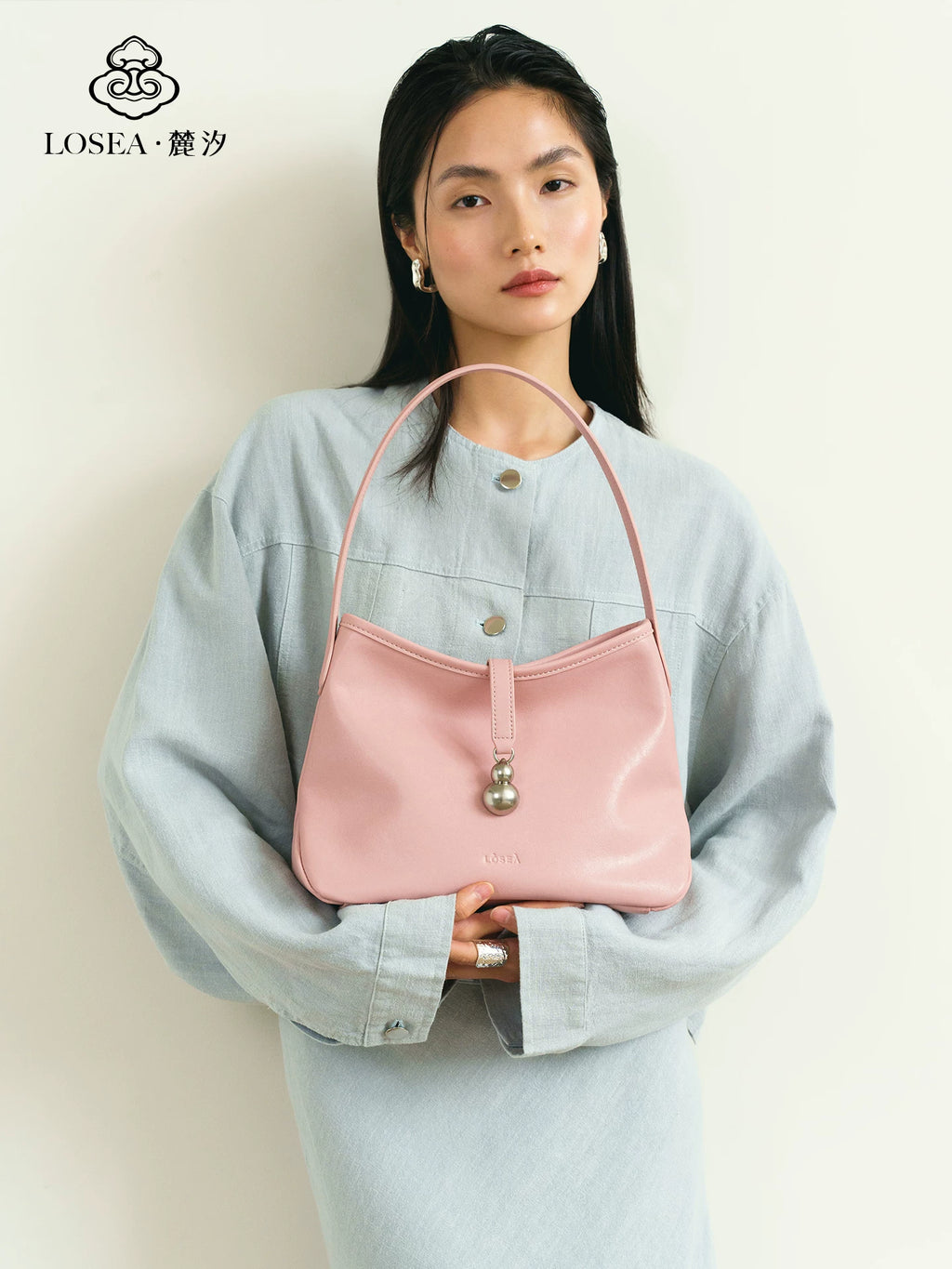 LOSEA Cowhide Gourd Shoulder Tote Bag