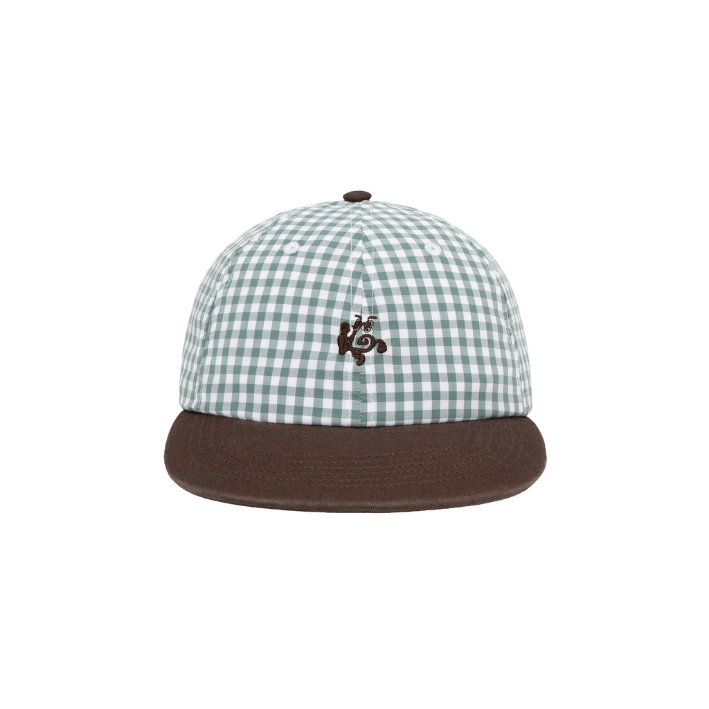 BENT IDEA Embroidered Plaid Flat-Brim Baseball Cap