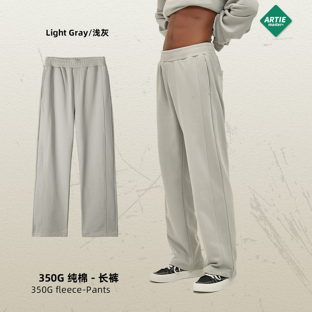 ARTIE Spliced Wide-leg Drawstring Slacks
