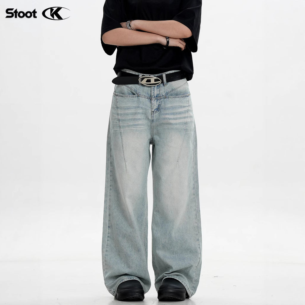 11KN Retro Cat Beard Versatile Jeans