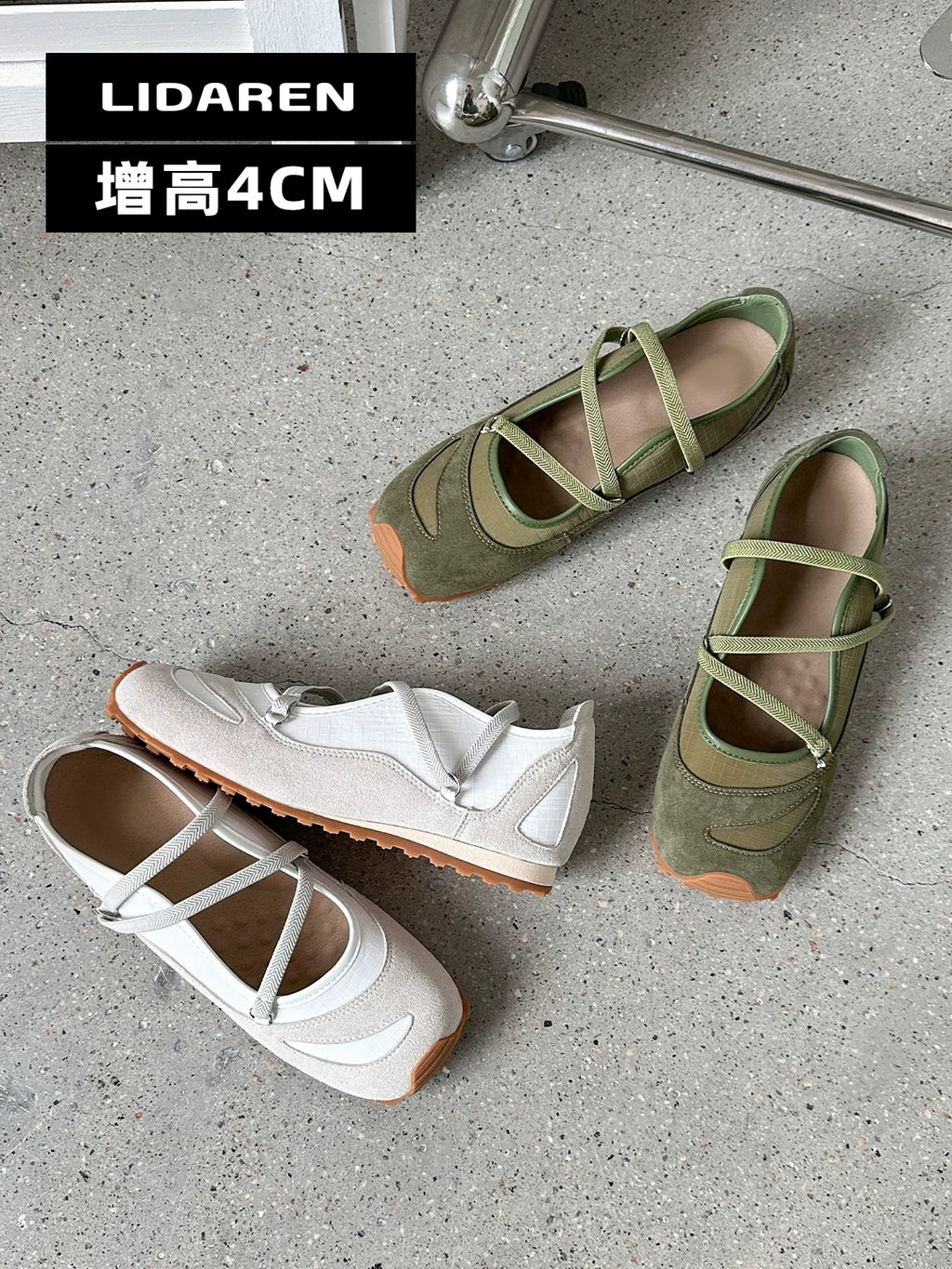 Lidaren Produced Suede Elastic Ballet Mary Jane