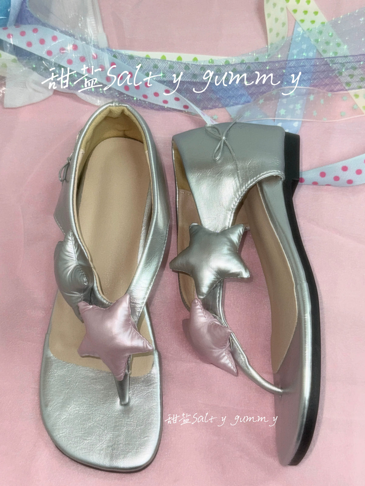 Salty gummy Bow Knot Toe Ring Flip-Flop Sandal