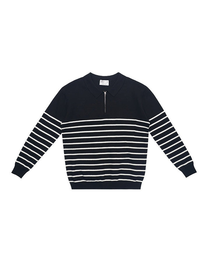 (Clearance) UNF Casual Contrast Striped Knitted Sweater