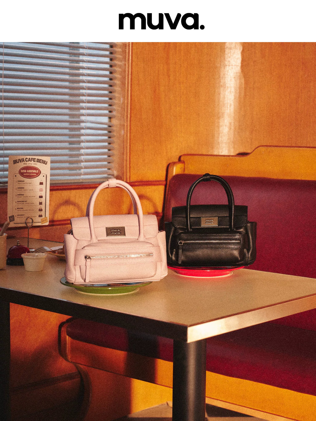 muva. Leather Zip-Top Square Crossbody Bag