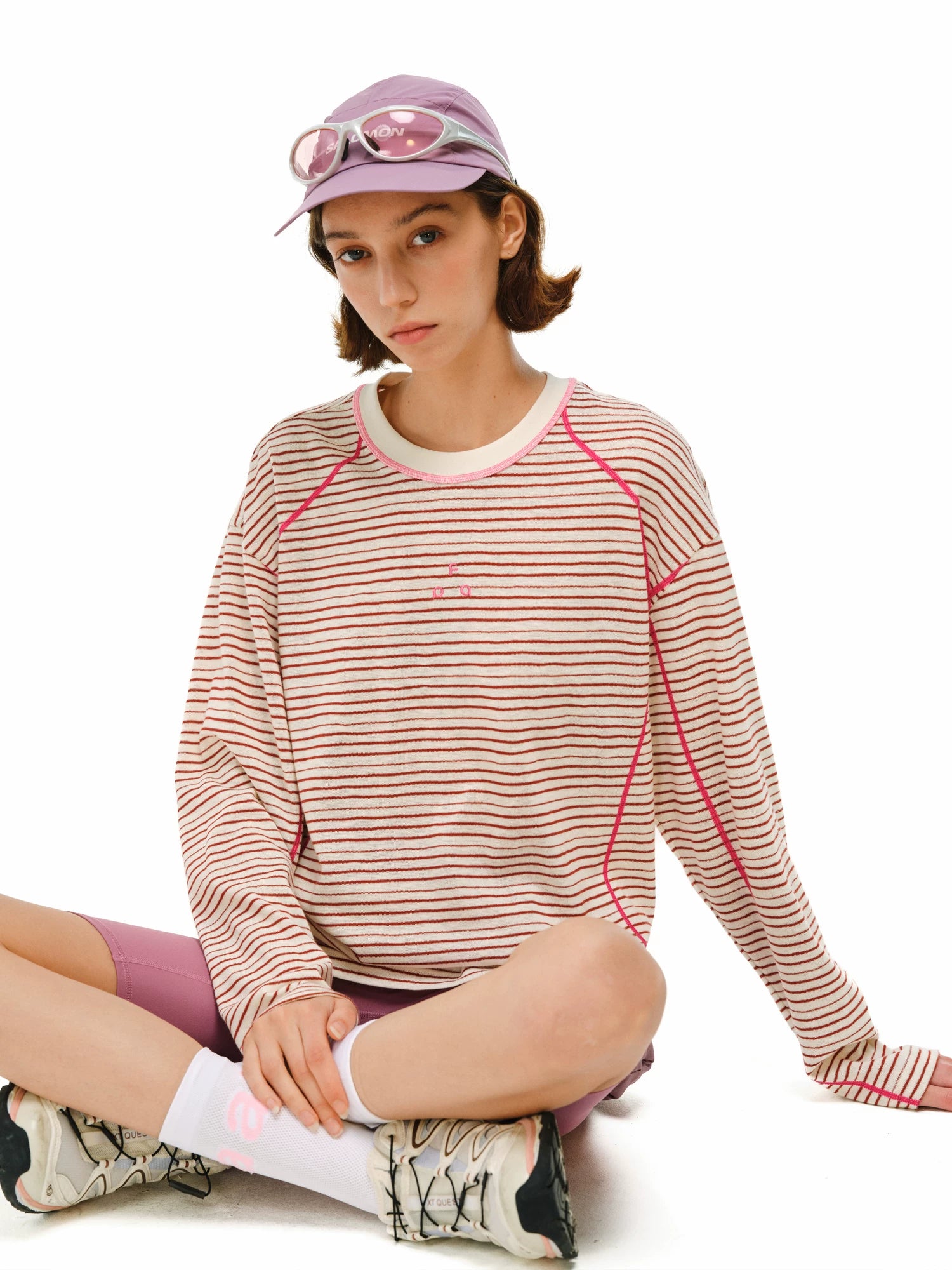 FPA Crew Neck Casual Contrast Striped Long Sleeve