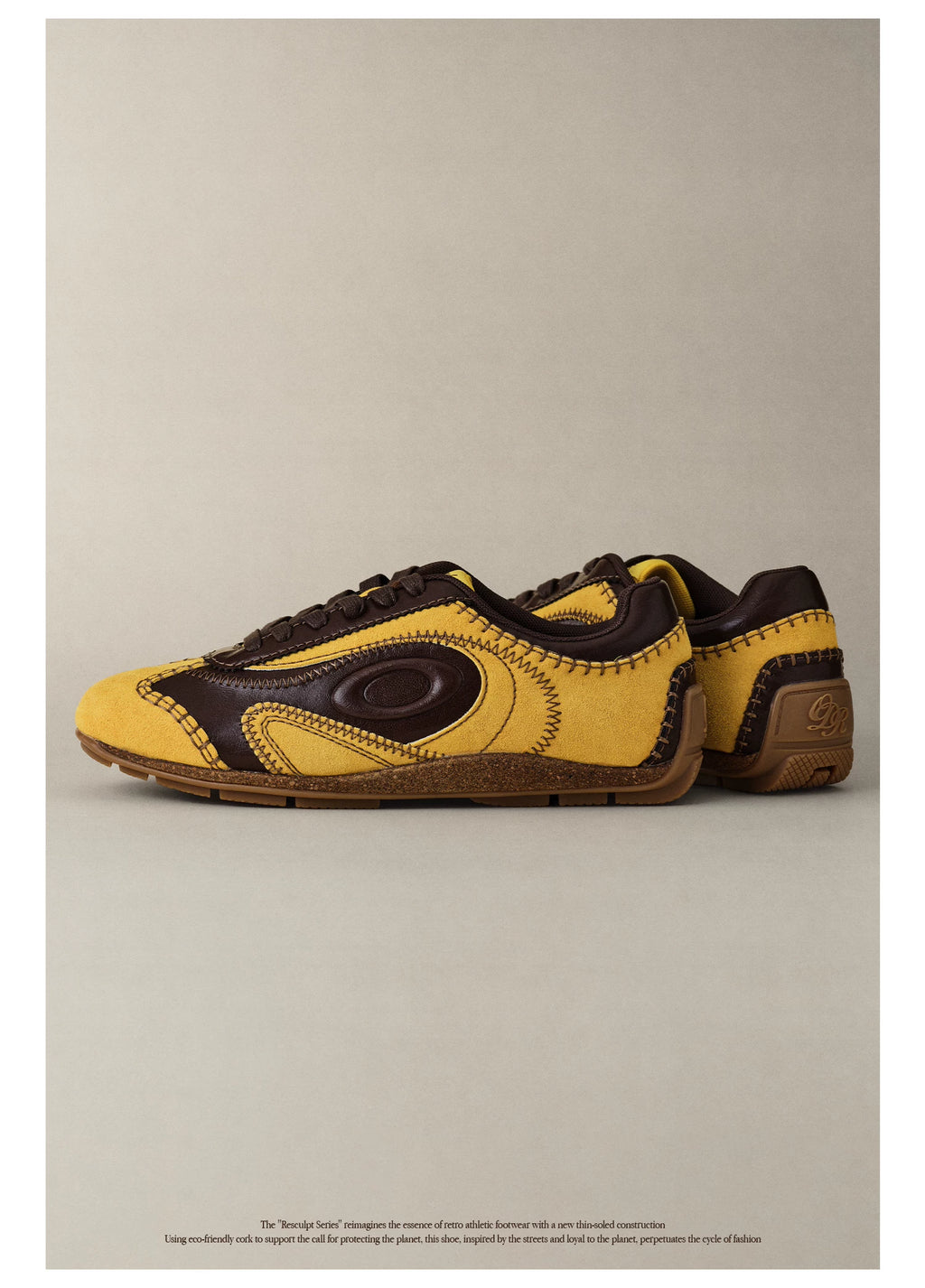 OLD ORDER Leather Retro Thin-Sole Sneaker