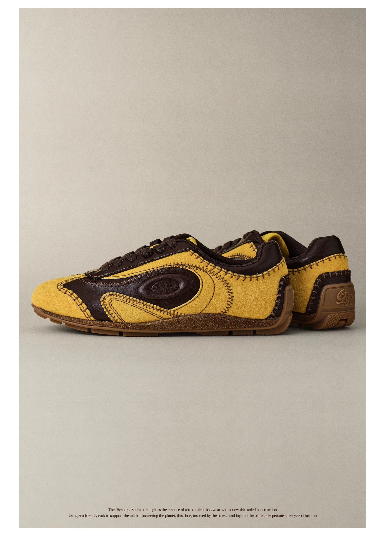 OLD ORDER Leather Retro Thin-Sole Sneaker