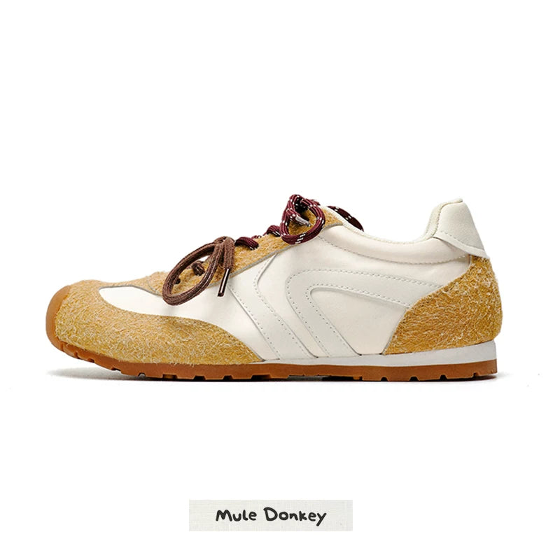 Mule Donkey Leather Lace-Up Low-Top Sneaker