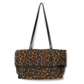 Momogigi Vintage Leopard Print Canvas Casual Underarm Bag