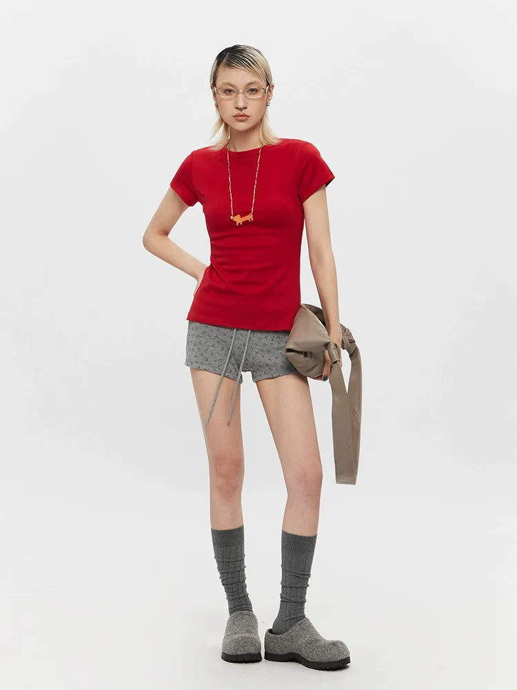 (Clearance) AIRHOOD Casual Slim-fit Front Shoulder Tee