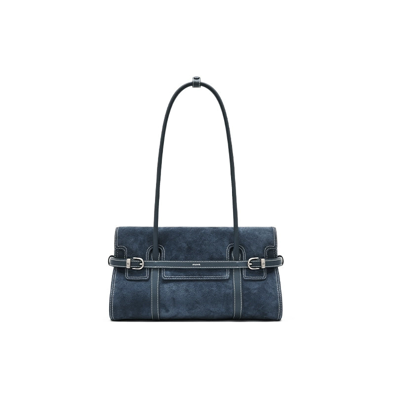 MUVA British Style Loop with Cowhide Large-capacity Shoulder Bag