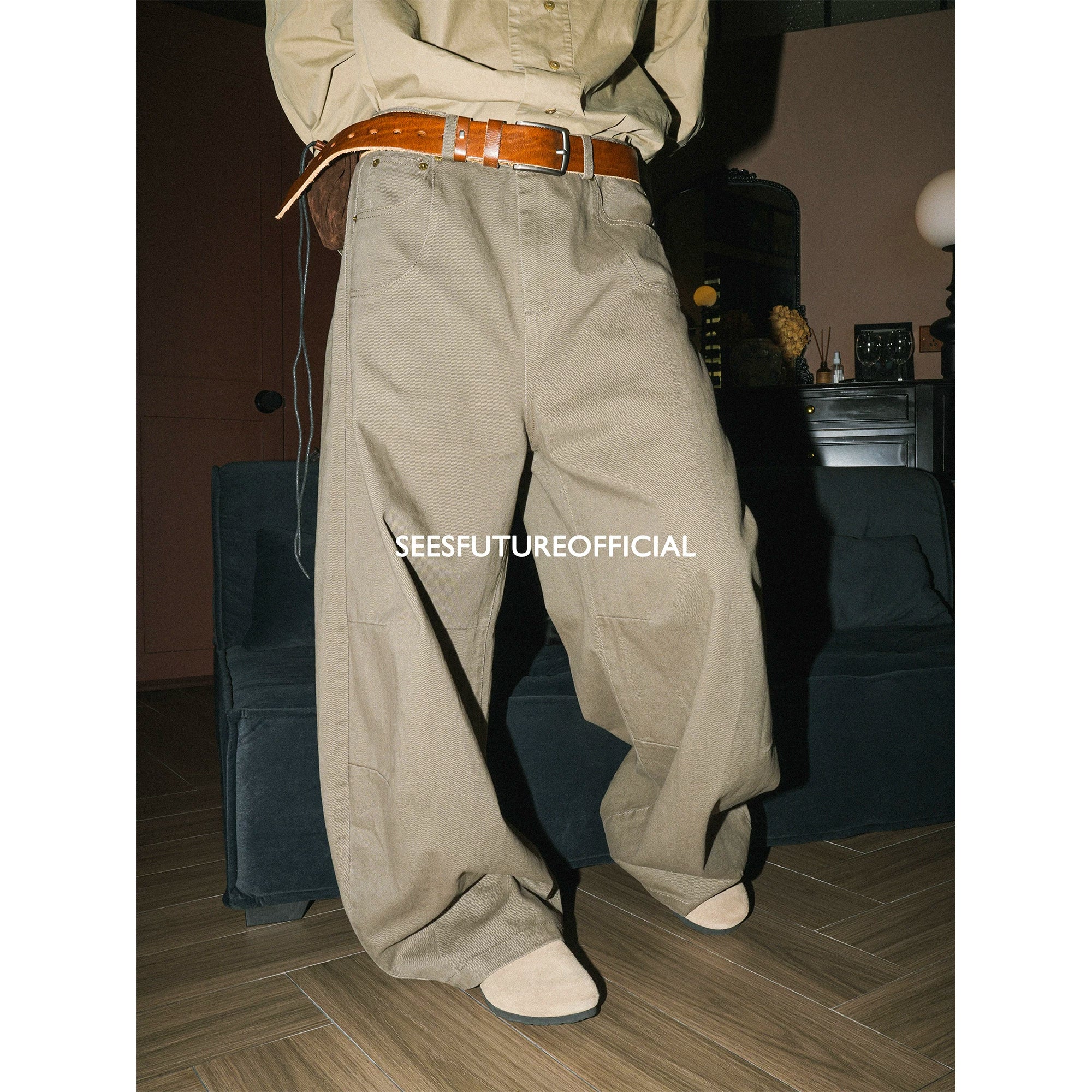 Seesfuture Vintage Loose Wide Leg Casual Pants