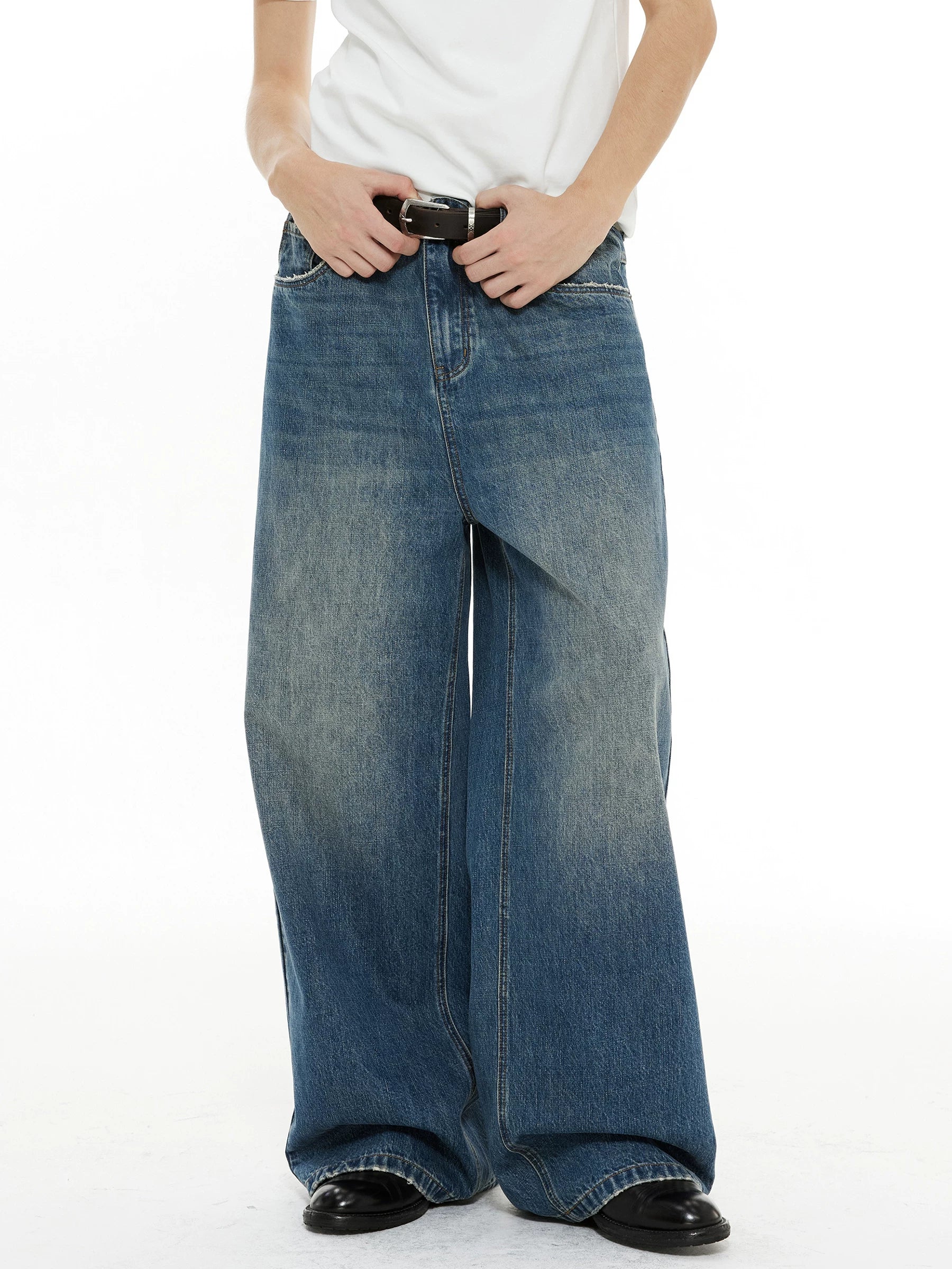 DIMC Retro Loose Wide-leg Straight Casual Trousers
