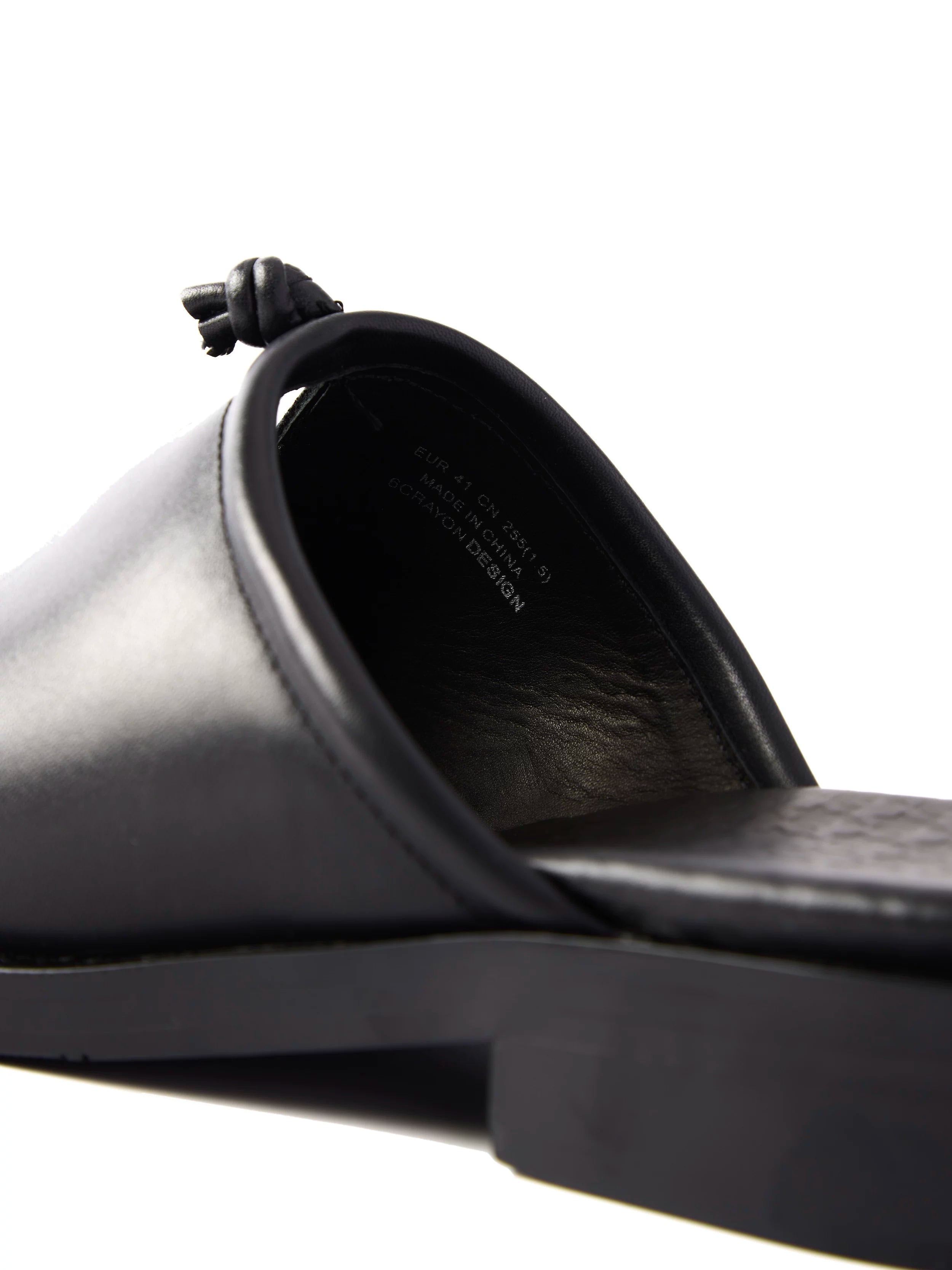 6CRAYON Cowhide Leather Split-Toe Tabi Mule