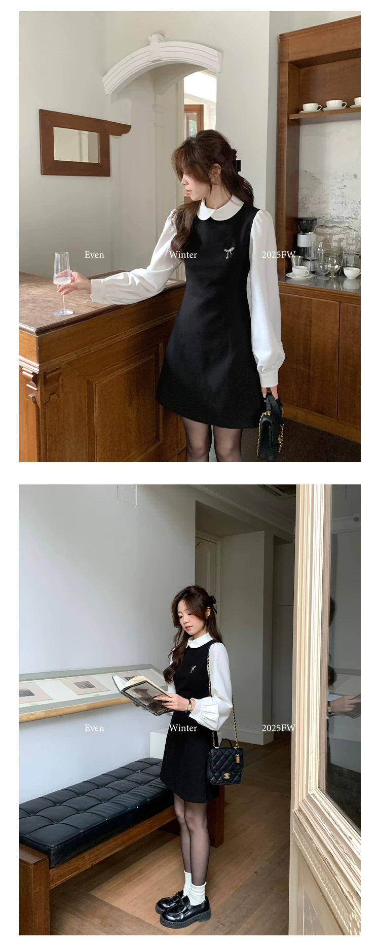 Even Korean Exquisite Simple Fake Two Waist Dress