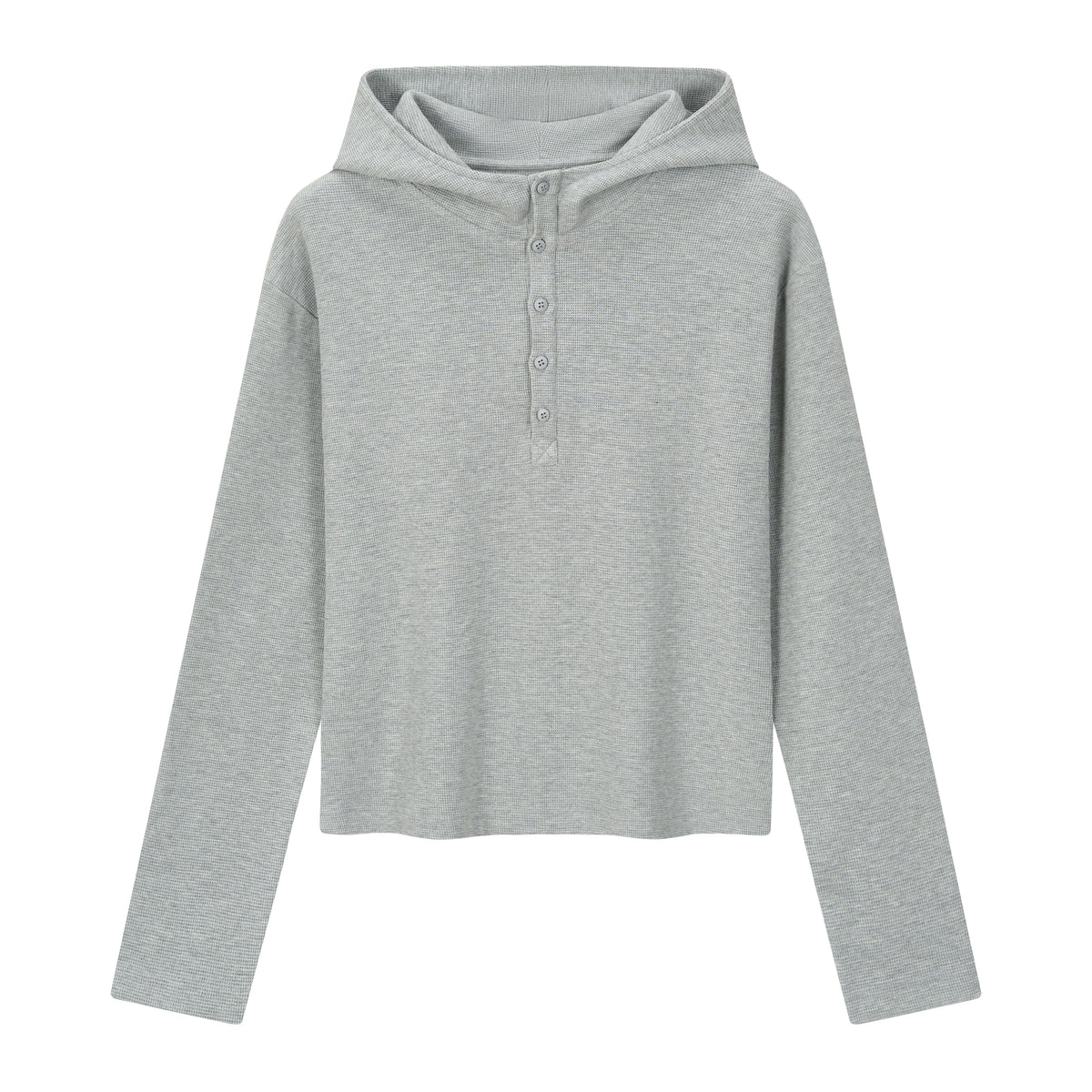VLABMADE 350g Waffle-Knit Henley Hoodie