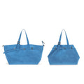 JANDRESS Florida Blue Faux Leather Magnetic Snap Tote
