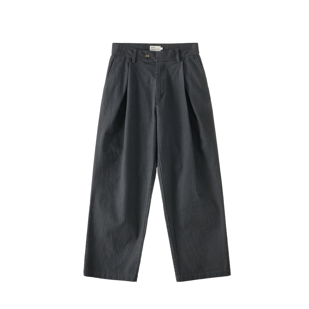 BUTTBILL Double-pleated Herringbone Slacks