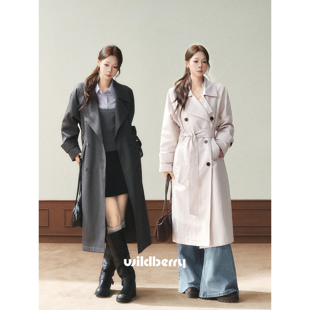 Wildberry Mid-Length Loose Fit Trench Coat