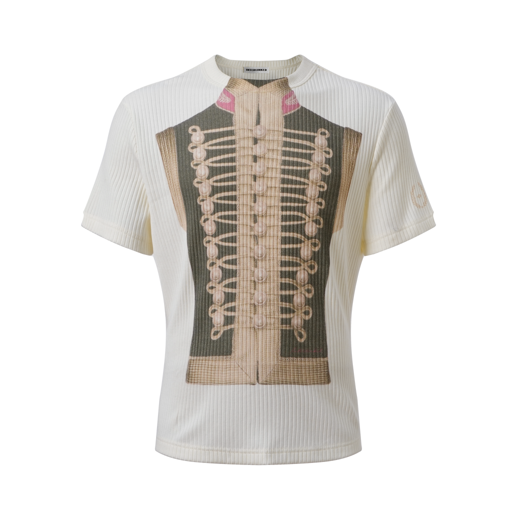 INTERLINKED Napoleon Print Cool-Touch Slim-Fit Cropped Tee