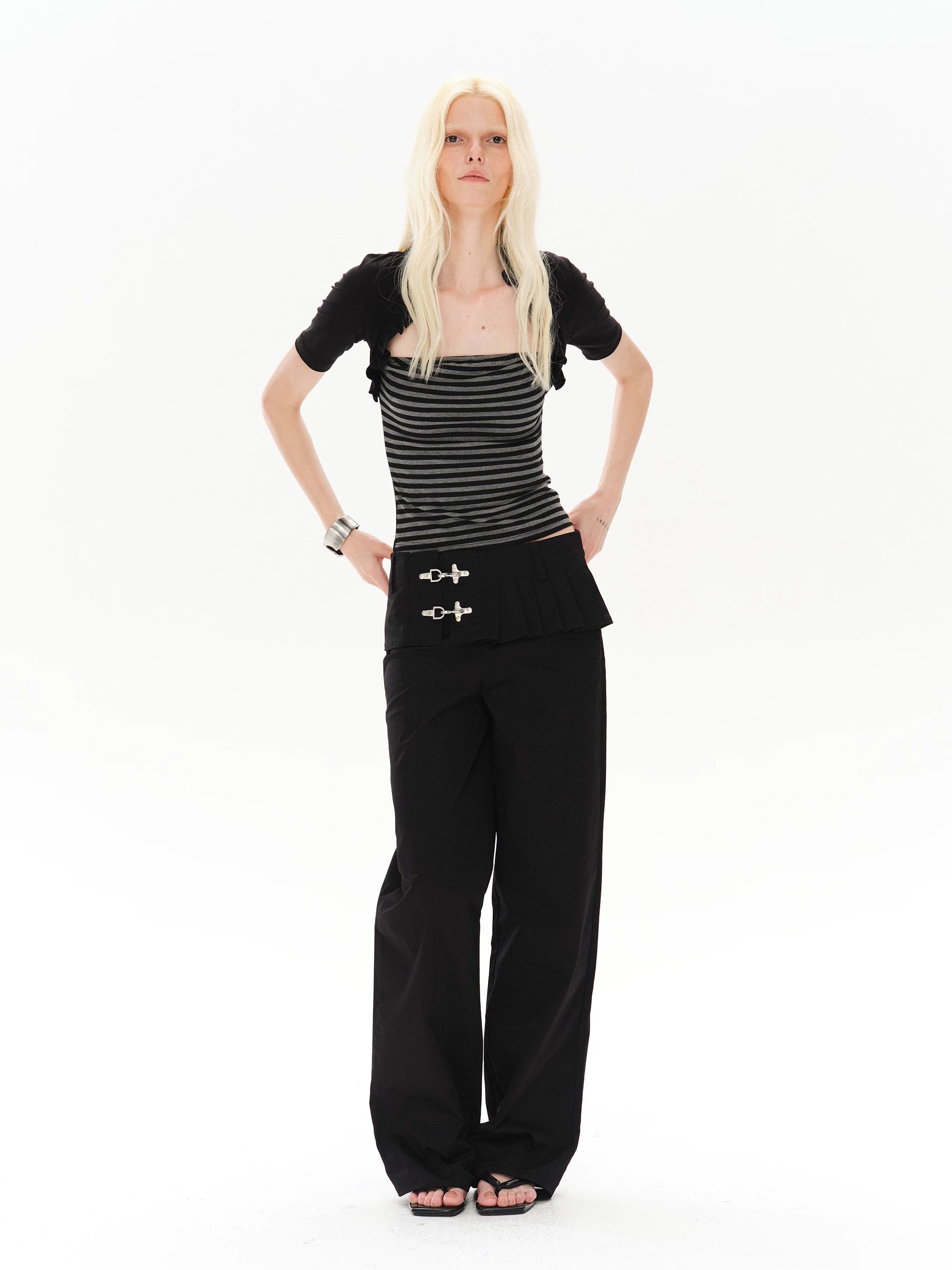 COSTUSTOOT Striped Slim Bustier Tee