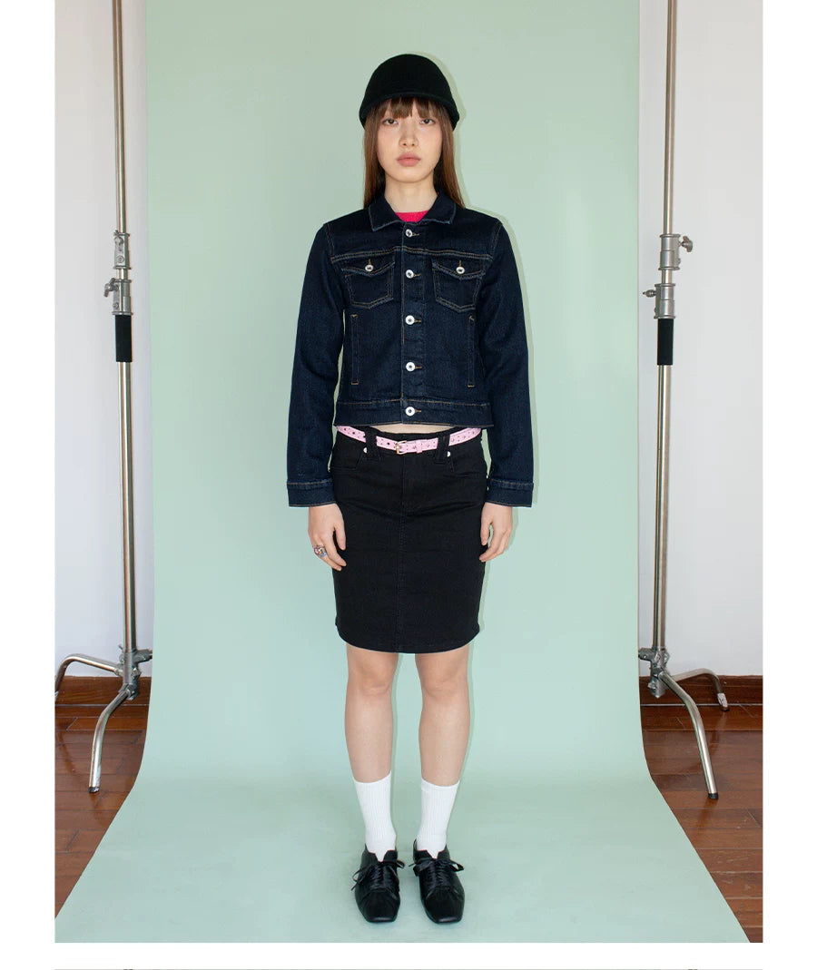 FUNKYFUN Denim Short Lapel Jacket