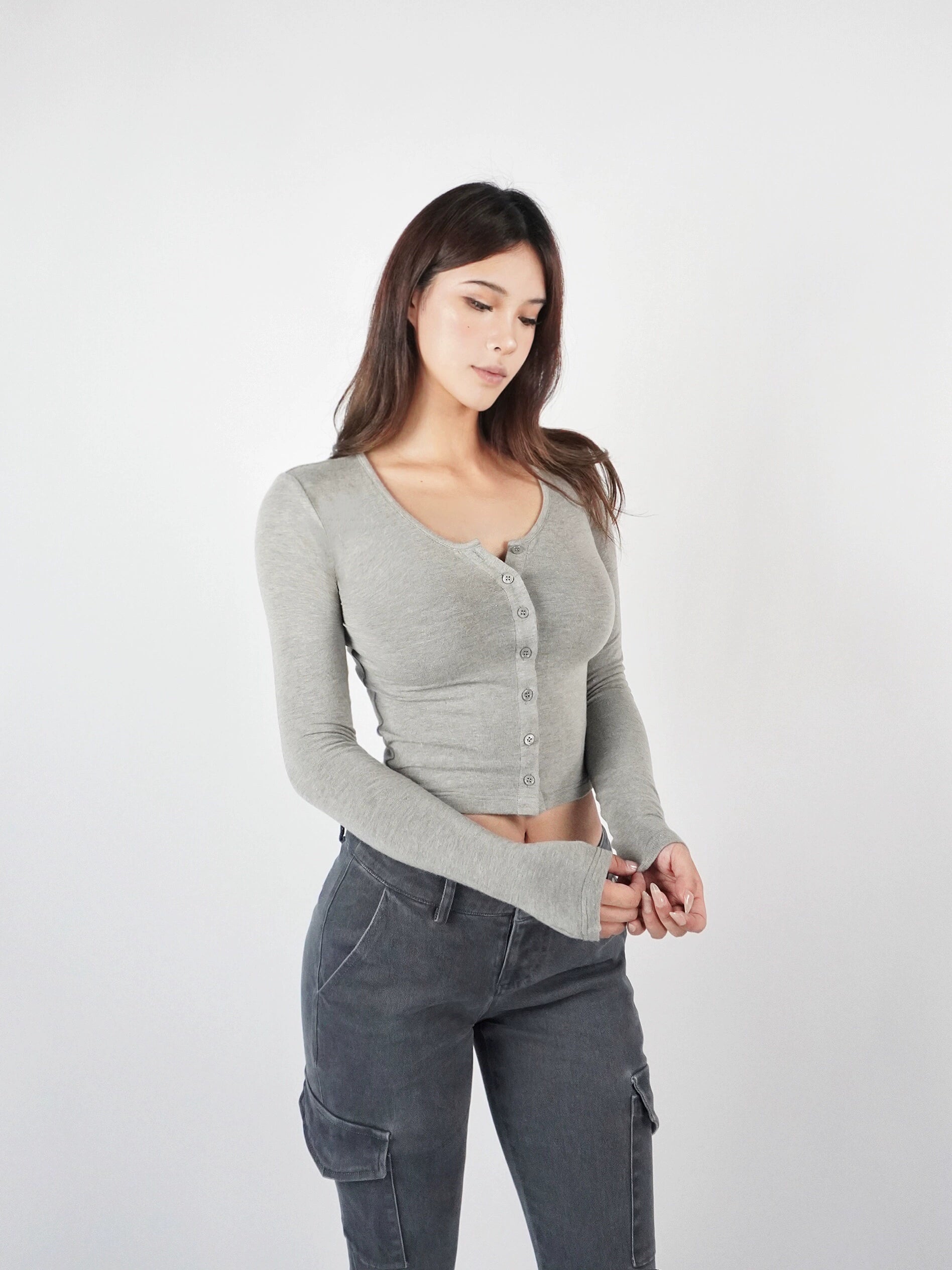 Jim Kennet Short Knitted Long Sleeve Cardigan
