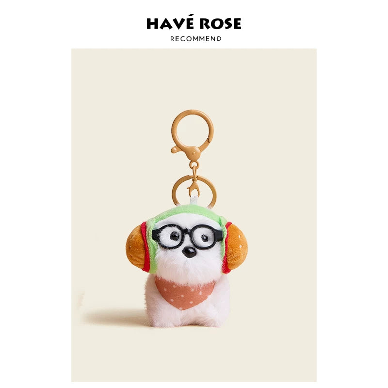HAVEROSE Masked Dog Plush Doll Pendant