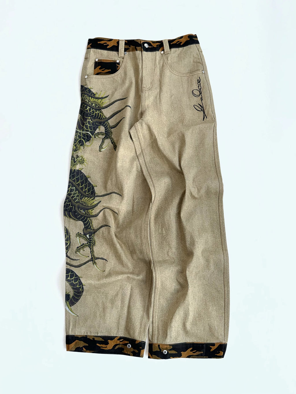 GameOne Azure Dragon Khaki Camo Straight-Leg Jeans