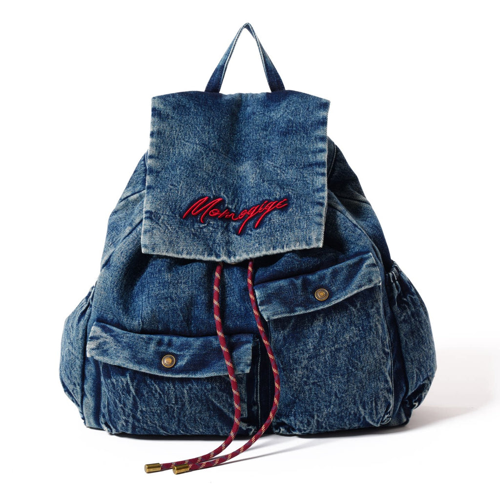 Momogigi Yellow Water-Resistant Nylon Flap-Top Backpack