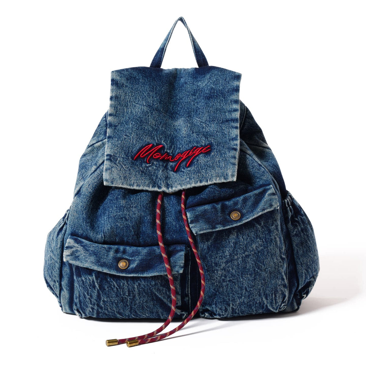 Momogigi Yellow Water-Resistant Nylon Flap-Top Backpack
