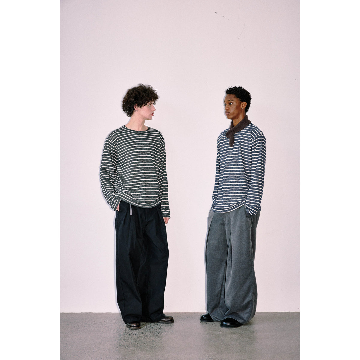 Anniehall Navy Stripe 400g Heavyweight French Terry Tee