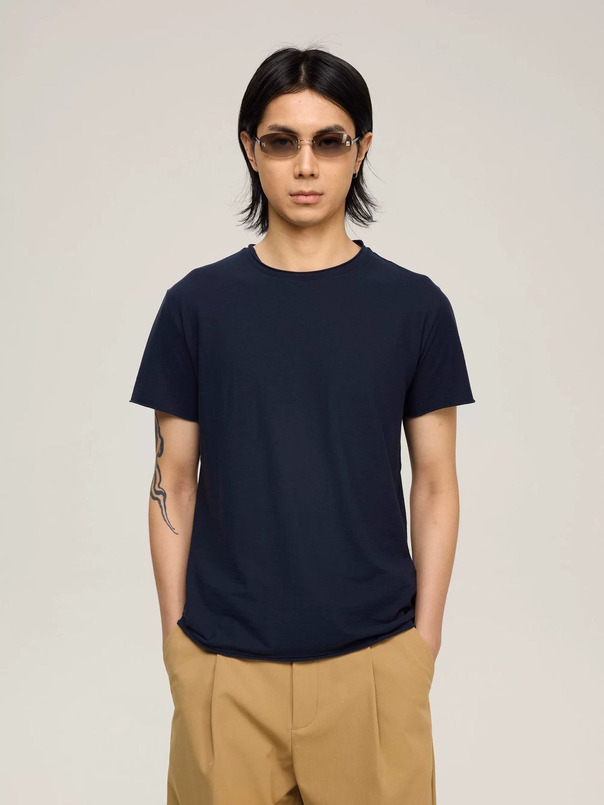 INSAIT Sheer Cozy High-Twist Cotton Breathable Cropped Tee